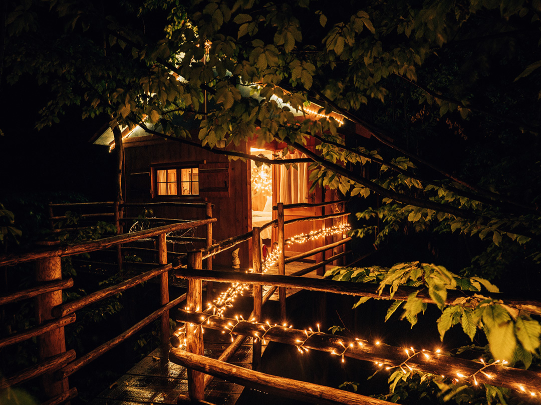 Dormire in una casa sull'albero